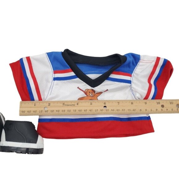 Build a Bear‎ Hockey Jersery & Black Shoes Smaller Size Mini Sports Outfit Shoes - Picture 3 of 6